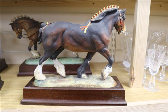 Four Hereford Fine China limited edition horses